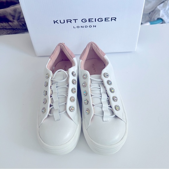 New Kurt Geiger Girls Mini Liviah Slip On Sneakers - Picture 4 of 7